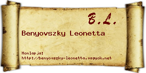 Benyovszky Leonetta névjegykártya